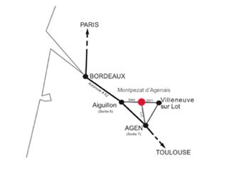 Plan d'accés pour venir au Domaine de Pagnagues